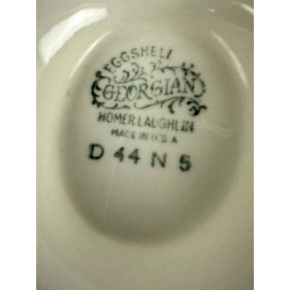 Cream & Sugar Eggshell Gold Trim Cabbage Roses Homer L. Laughlin Georgian USA - Picture 6 of 16